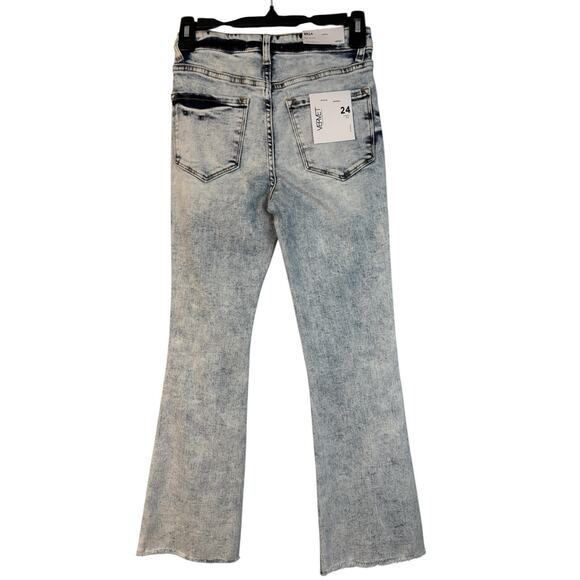NWT Vervet Bella High Rise Flare Denim White Washed Jeans Size 24 - Picture 4 of 5